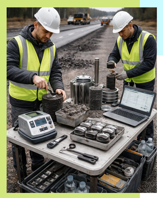 Сертификация асфальта: испытания и подтверждение в Пушкине