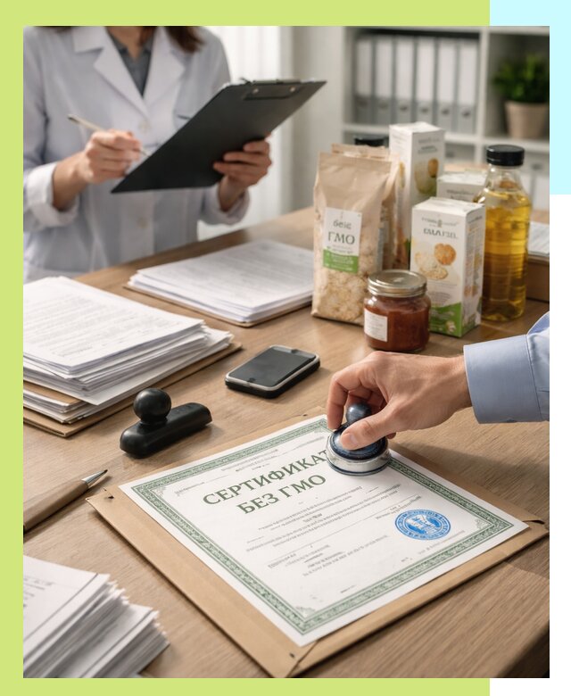 Получение сертификата Без ГМО для продукции в Пушкине